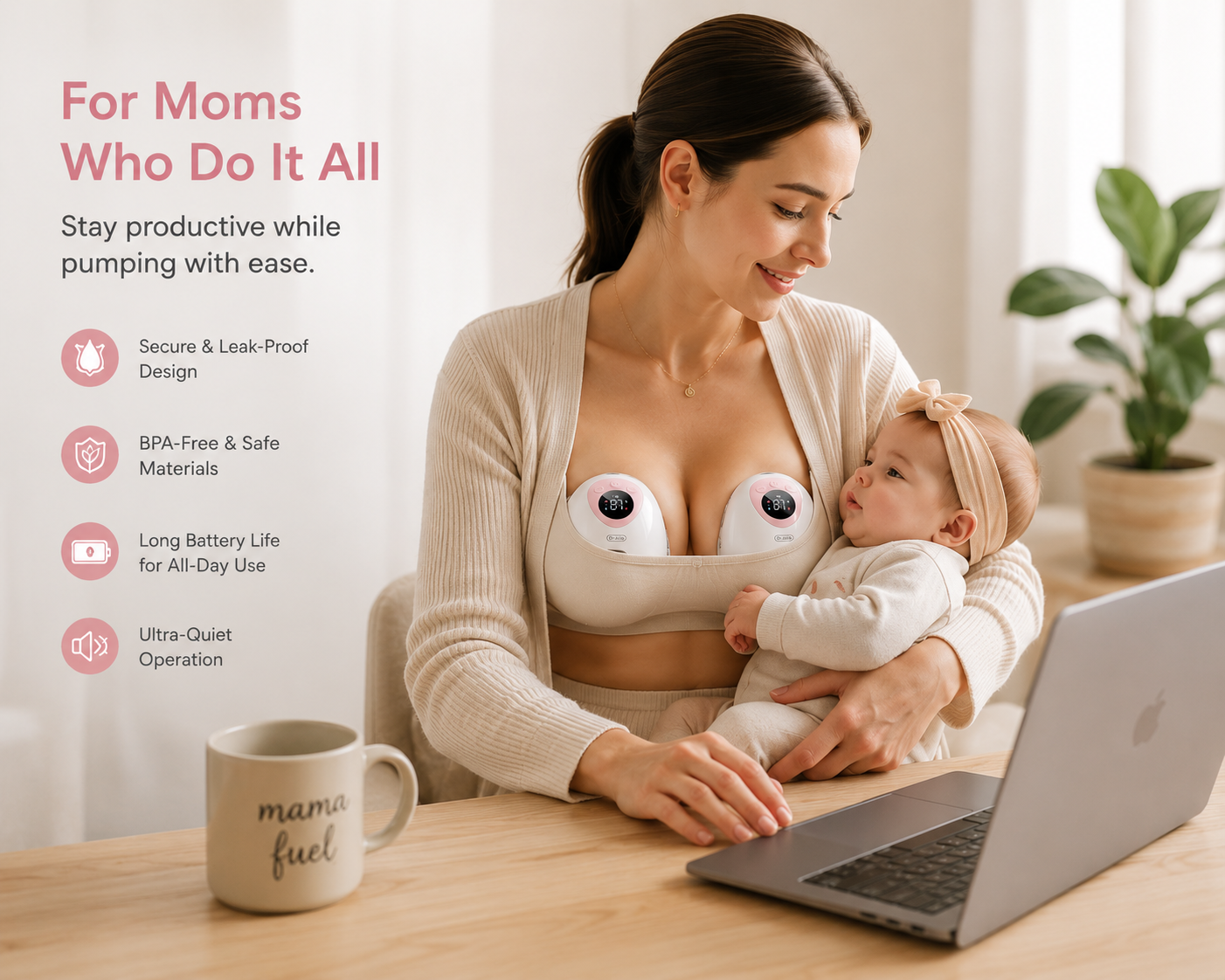 SilentFlow S1 Smart Wearable Breast Pump – Hands-Free & Ultra-Quiet