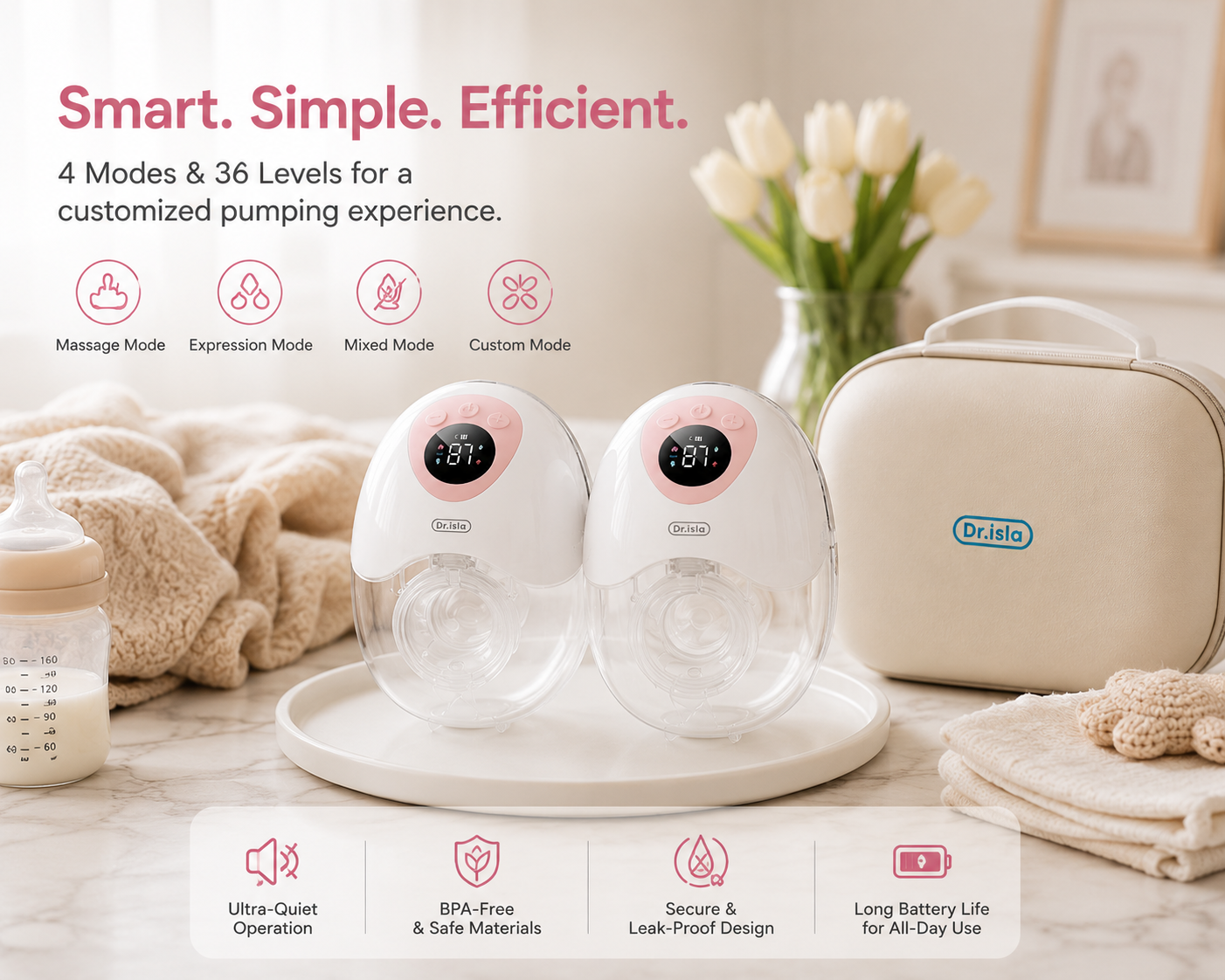 SilentFlow S1 Smart Wearable Breast Pump – Hands-Free & Ultra-Quiet