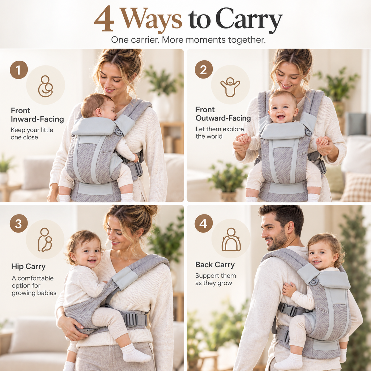 CuddleCarry™ 4-in-1 Baby Carrier
