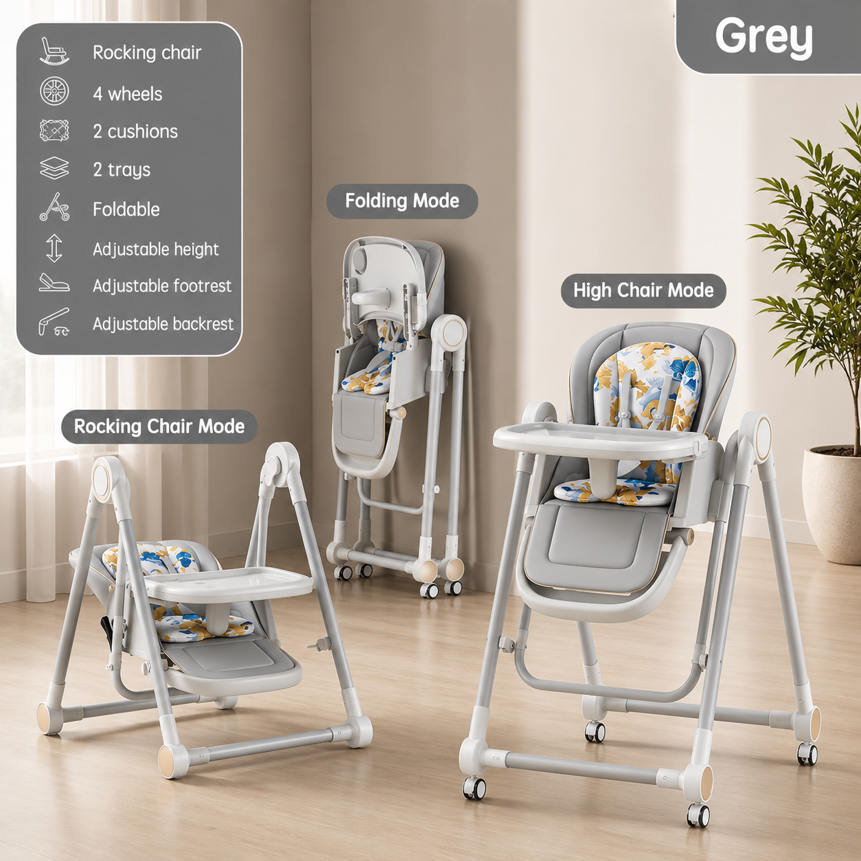 The Nest™ | 2-in-1 Convertible High Chair & Rocker